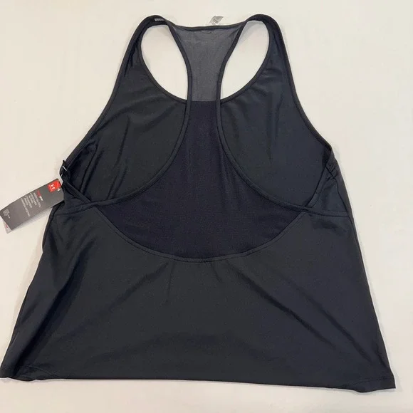 Under Armour HeatGear Racerback Tank Top Women XL Black Mesh Back | Athleisure - Picture 6 of 10